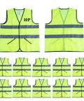 Hi Vis Construction Safety Vests 10 Pack Yellow Reflective Vests With Pockets For Men And Women Breathable Mesh