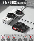 Brushless 20V Cordless Drill Driver Kit With 2.0Ah Battery And Charger showing fast charging feature with power socket