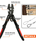 Beefy Heavy Duty Wire Rope Crimp Kit With 100 Ft 1/16 Inch 304 Stainless Steel Cable For Home Improvement And Outdoor Projects Like Clotheslines Garden Lighting Railings Marine Rigging And More. Crimping plier with cable sleeves