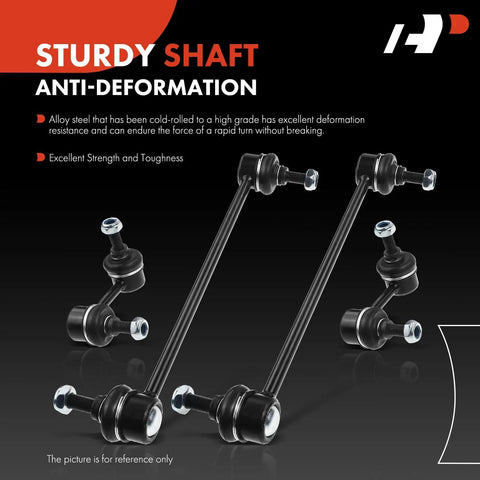Set Of 4 Front And Rear Sway Bar Links Kit Stabilizer Links For Mitsubishi Outlander Lancer Eclipse Cross Avenger Caliber Sebring With Durable Steel Construction And Direct Fit Replacement For Smooth Handling And Reduced Clunking