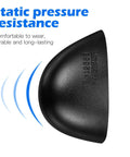 Steel Toe Cap Covers For Shoes And Work Boots, Tough As Nails Metatarsal Protectors, black steel, side view showing pressure resistance text