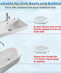 Universal Brass Drain Stopper Slick Chrome Finish Heavy Duty Bathtub Drain Cover with silicone rings for sinks and tubs.