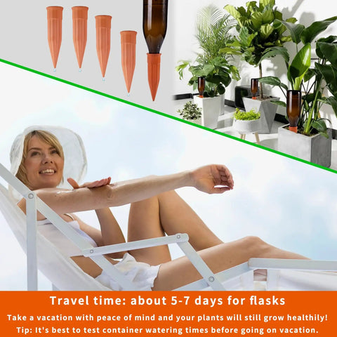 Terracotta Self Watering Stakes Pack Of 15 For Indoor And Outdoor Plants Automatic Waterer Devices in plants and bottles
