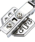 Close-up of Hidden Cabinet Hinges With Soft Close Stainless Steel Replacement Kit for slow close cabinet doors showing detailed screws.