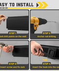 Installation steps for 64 Inch Garage Wall Tool Organizer With 900 Lb Heavy Duty Steel Rack 12 Longer And Thicker Hooks Plus 2 Straps