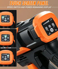 Touch screen panel of Portable Upgraded 1850 Psi Cordless Pressure Washer With Brushless Motor, showing speed settings.