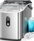 Chewable Nugget Ice Maker Countertop 35 Lbs Per Day Portable Sonic Ice Machine With Self Cleaning And One Click Operation