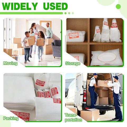 Heavy Duty Dish Packing Set For Moving Includes 25 Foam Pouches 12x14 Inch Thick One Side 1.5mm And Both Sides 3.0mm 75 Fragile Stickers And A Marker Pen To Shield Dishes And Glassware During Packing Storage For A Smooth Move in various use scenarios: moving, storage, packing, transportation
