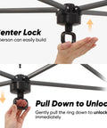 Center lock mechanism for 10x10 Pop Up Canopy Tent With Four Sidewalls One Push Setup for Quick No Tool Outdoor Shade