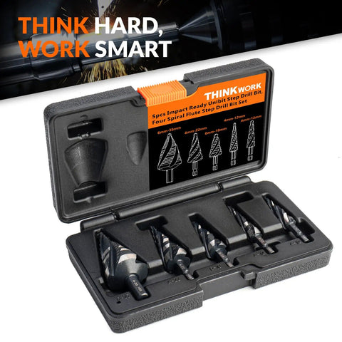 Four Spiral Flute HSS Step Drill Bit Set Metric 4mm To 35mm Unibit For Aluminum Wood Plastic Metal in protective case