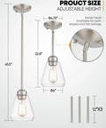 Glass Pendant Lights Set Of 2 Brushed Nickel Modern Pendant Lighting For Kitchen Island Dining Room Over The Sink With Farmhouse Flair