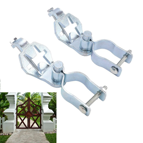 Heavy Duty T Post Gate Hinge Kit Dual Set For Chain Link Fences And Farm Entrances One And Five Eighths Inch Hinges