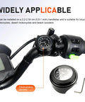 Bike Handlebar Clock Waterproof And Shockproof Metal Time Display For 25-26 Mm Bars With Night Visibility on motorcycle bar.