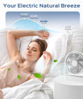 Magnetic Cruise Ship Desk Fan USB C Powered Portable With Strong Magnetic Base 3 Speed Quiet Operation shown on nightstand