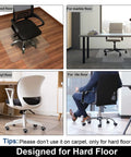 Hard Floor Office Chair Mat 36 X 48 Inches For Hardwood Floors, Easy Glide Under Desk, No Slip Scratch Resistant Floor Protector