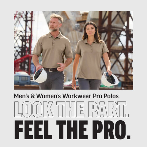 Unisex Pro Polo Work Shirt With Moisture Wicking Fabric And UPF 30 Sun Protection Collared Work Tee For Men And Women Built Tough