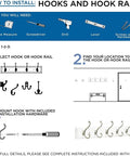 Installation guide for Ball End Coat And Hat Wall Hooks Set Five Pack Matte Black Wall Mount Hanger with tools and steps.