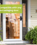 Black Storm Door Lever Set For Screen And Storm Doors Easy Upgrade 2 Piece Kit With Modern Handle on white door