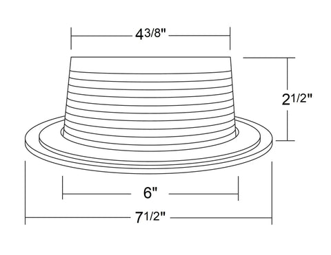Six Inch White Recessed Lighting Baffle Trim Fits Standard Six Inch Housings Slick Glare Control dimensions diagram
