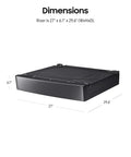 27 Inch Wide Laundry Riser Pedestal For Front Load Washer Or Dryer, Lifts Your Machine Six Inches, dimensions shown