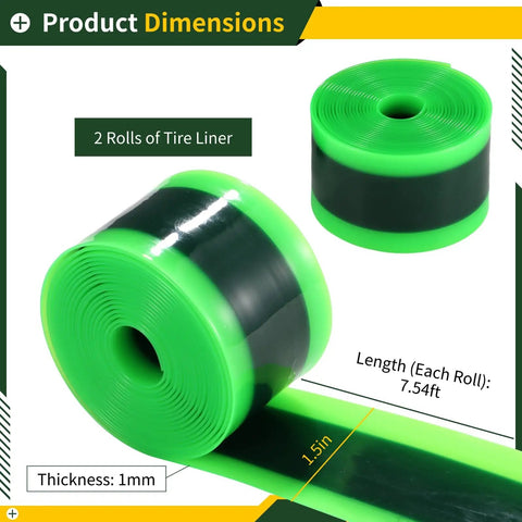 Two Rolls Fat Bike Tire Liners For Road And Mountain Bikes, Puncture Proof TPU Tire Liner, Fits 12 To 29 Inch Wheels