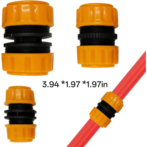 Ditch Leaky Hoses And Get This Ultimate Garden Hose Repair Kit With 3 Durable Fittings For All Your 1/2 Inch To 3/4 Inch Water Lines That Make Splicing And Extending A Total Piece Of Cake For Any Outdoor DIY Project., orange plastic hose repair fittings for 1/2 to 3/4 inch water lines
