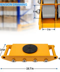 Dollate 26400 Lbs Heavy Duty Machine Skates 12 Ton Capacity Industrial Dolly Plates with dimensions 19.7x8.9x4.3 in for moving equipment.