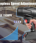 Dual Battery Cordless Leaf Blower With Charger Lightweight Handheld Dust Blower 450000 RPM Adjustable Speed high