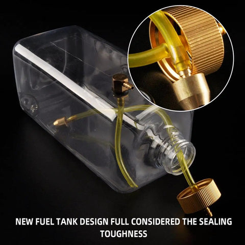 360ML RC Fuel Tank For Gas Airplanes Transparent Plastic Fuel Bottle Built Tough, bombproof, leakproof, with metal cap sealing