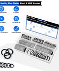 245 Pieces SAE Bonded Sealing Washers Set 7 Sizes NBR Rubber Gaskets Zinc Plated Steel Self Centered Crush Washers kit