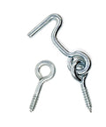 No Nonsense Heavy Duty Gate Hook And Eye Set With Dual Threaded Eyes Slick For Barn Doors Fence Closures And Cabinet Latches Built Tough With Durable Zinc Plated Steel Finish, showing gate hook and eye latch.