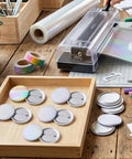 160 Pcs Colorful Holographic Badge Film For Button Makers 58mm Two And A Quarter Inch Glittery Protective Films With 8 Styles Dope DIY Craft Kit