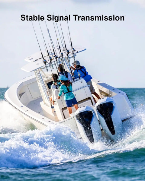 Boat with dual engines showcasing Heavy Duty Outboard Wiring Harness For 881170A15 Remote Control Box Replacement And Boat Steering