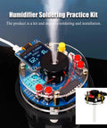 Hands On Humidity Controller DIY Kit With OLED Temperature Display showing assembled circuit board with sensors and digital display.