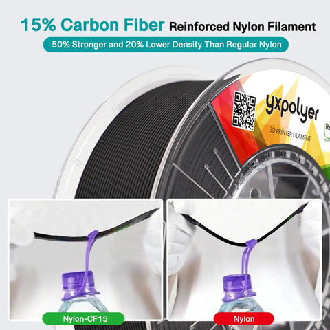 Premium Carbon Fiber Nylon 3D Printer Filament Pa6 Cf 1.75Mm 1Kg Roll Brings Ridiculous Strength And Heavy Duty Rigidity For Smooth Extrusion And Knockout Tough Builds On Pc Spools