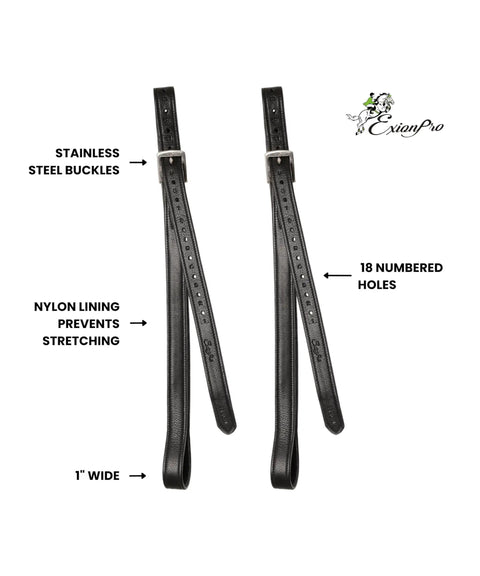 Dope Premium Calfskin Stirrup Leathers With Non Stretch Nylon Core 1 Inch Wide English Saddle Straps For Jumping And Dressage