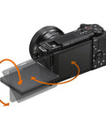 ZV-E10 Mirrorless Camera Bundle With 16 to 50mm Kit Lens And Forty Piece Accessory Bundle Including 64GB SD Card LED Light Case tripod