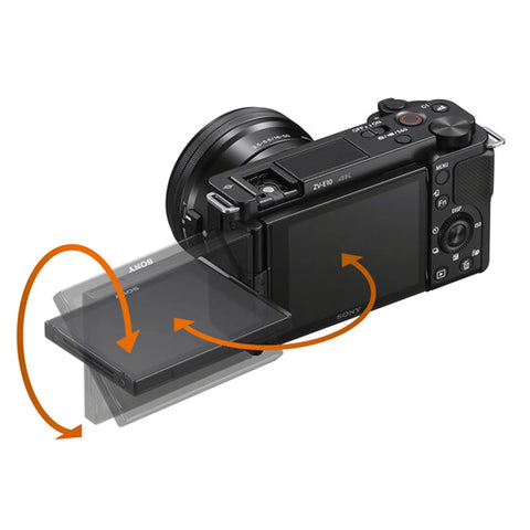 ZV-E10 Mirrorless Camera Bundle With 16 to 50mm Kit Lens And Forty Piece Accessory Bundle Including 64GB SD Card LED Light Case tripod
