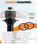 9 Pcs Bike Cassette Spacer Kit Aluminum Alloy Flywheel Washers Six Thicknesses For 7 8 9 10 11 Speed Cassettes diagram