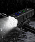 Ultra Bright Bicycle Headlight For Night Riding, 2000 Lumen Bike Light with 6400mAh Battery, mounted on handlebar