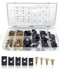 170 Piece Car U Clips And Screw Kit With 9 Sizes Universal Auto Fasteners for Dash Door Panels and Interior Replacement, multicolor kit.