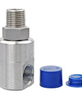 Half Inch MXF Hose Reel Swivel With Grease Zerk Fitting 5124 NiAl Heavy Duty Joint For Home Garage And Industrial Steel Reels Pro Grade Performance Reduces Hose Twist Wear And Fatigue Smooth Rotation, nickel-plated steel fitting with blue caps
