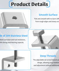 Beefed-Up 4-Piece 20mm Small C-Clamp Set With M6 Screws, 0-20mm Clamping Range, Premium 304 Stainless Steel, Compact Screw Clamp Kit For Fine Woodworking And Small Metalworking Projects, 304 stainless steel clamp close-up