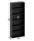 Sturdy Six Tier Floor Bookcase Standing About 70 Inches Tall With Solid Build And Tipover Resistant Design Holds 22 Lb Per Shelf