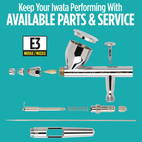 Eclipse HP-CS Airbrush Gravity Feed Dual Action Pro-Grade High-Flow Atomization components with E3 Nozzle