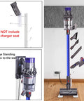 White Metal Storage Stand For Cordless Vacuum Cleaners With Six Hooks No Fuss Freestanding Docking Station Holder