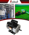 3HP Dual Voltage Air Compressor Electric Motor 115/230V 56 Frame, 5/8 Inch Shaft, CCW Rotation, shown with industrial setup