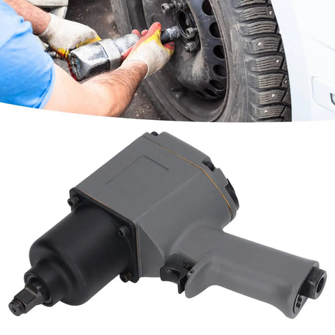 Heavy Duty 1/2 Inch Air Impact Wrench Delivers A Gnarly 850Nm Torque At 7500 Rpm used for tire removal in a garage setting.
