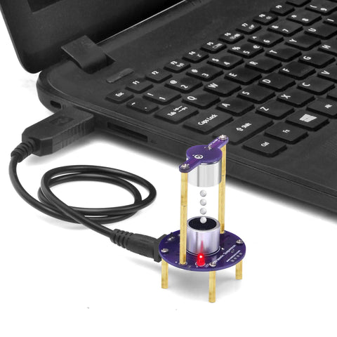 Ultrasonic Levitation Soldering Kit For Beginners A Hands On STEM Electronics DIY Practice Set To Learn Soldering Build A Sound Wave Floating Ball Experiment USB Powered Science And Engineering Project connected to laptop