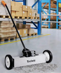 18 Inch Magnetic Sweeper With 26 Lbs Pull Rolling Wheels And Telescoping Extension Handle For Quick Debris Release